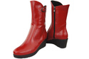 Damen-Keilstiefel, Naturleder, Rot 178 ElitaBut