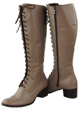 Schuhe Damenstiefel Schnürstiefel aus Naturleder Cappuccino 595 ElitaBut