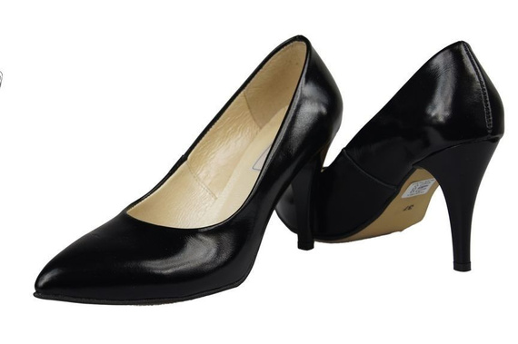 Damenschuhe Pumps Naturleder Schwarz Lack 816 ElitaBut