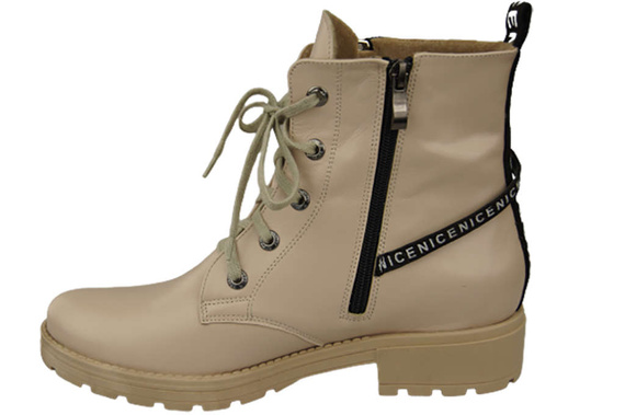 Schuhe Damen-Stiefeletten mit der Aufschrift NICE Natural Leather Cappuccino Light 173 von ElitaBut