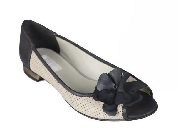 Damen-Ballerinas, Naturleder, Marineblau 710 ElitaBut