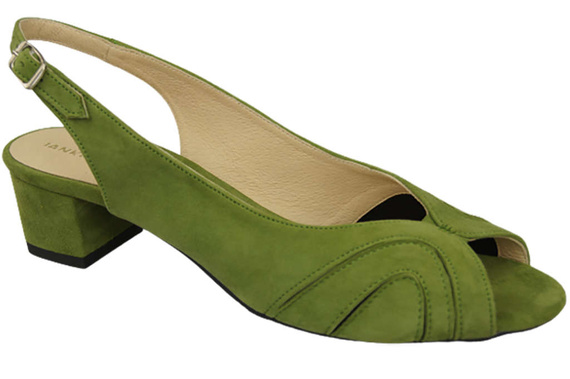 Damenschuhe Sandalen, natürliches Wildleder, Pistazie 991 ElitaBut