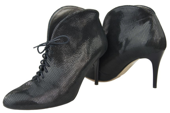 Damenstiefel Frühling/Herbst Naturleder Schwarz geprägt 955 ElitaBut