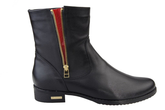 Damenschuhe Stiefel, Naturleder, Schwarz 811 ElitaBut