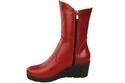 Damen-Keilstiefel, Naturleder, Rot 178 ElitaBut