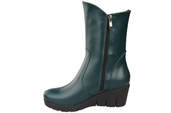 Damen-Keilstiefel, Naturleder, Malachit 178 ElitaBut