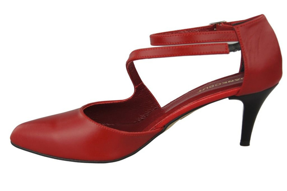 Damenschuhe Sandalen Niedriger Absatz, Naturleder, Rot 990 ElitaBut