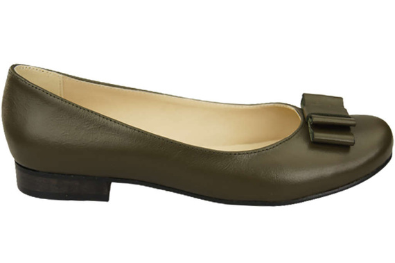 Ballerinas für Damen, Naturleder, Oliv 702 ElitaBut