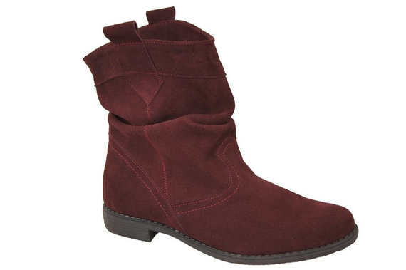 Schuhe Damen Stiefeletten Winter Naturveloursleder Burgund 117 Von ElitaBut