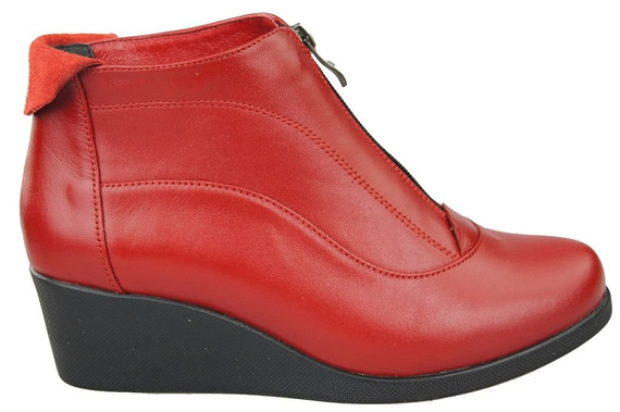Damenstiefel Frühling/Herbst, Naturleder, Rot, 133 L, ElitaBut