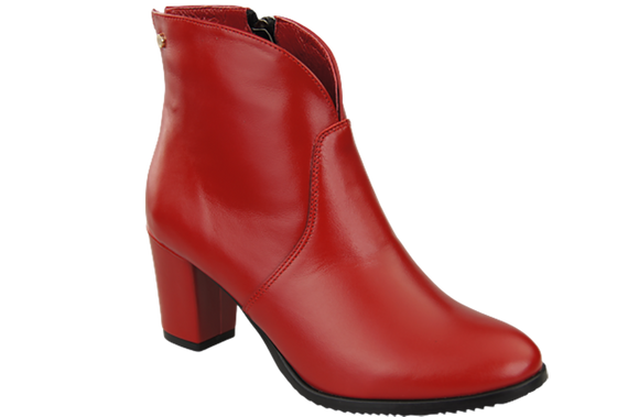 Damenstiefel Frühling/Herbst, Naturleder, Rot, 152 L, ElitaBut