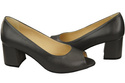 Damenschuhe PEEP TOE Graphite Pumps Naturleder mit beschichtetem Absatz 192 ElitaBut