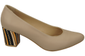 Damenschuhe Cappuccino Grain Pumps Naturleder mit Zierabsatz 158 ElitaBut