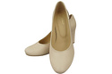 Klassische Damen Beige Leder Mandel Nase Pumps 201 ElitaBut