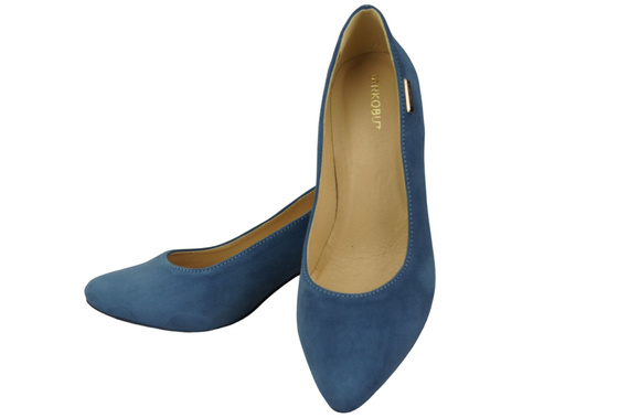 Damenschuhe Pumps Blau, Natürliches Wildleder 106 ElitaBut