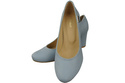 Klassische Damen Hellblaues Leder Mandel Nase Pumps 201 ElitaBut