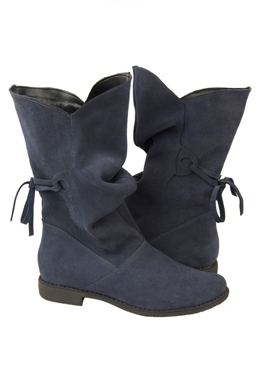 Schuhe Damenstiefel Frühling / Herbst, natürliches Veloursleder, Graphit 999 L ElitaBut