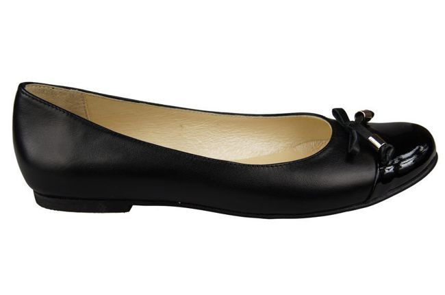 Damen-Ballerinas, Naturleder, Schwarz 895 ElitaBut