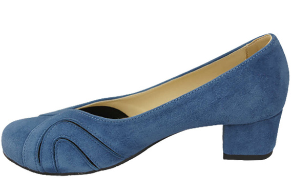 Damenschuhe Pumps, natürliches Wildleder, Blau 786 von ElitaBut