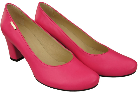 Klassische Damen Neon Pink Leder Mandel Nase Pumps 201 ElitaBut
