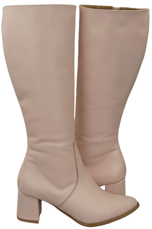 Klassische Damenstiefel, Naturleder, Puderrosa 175 ElitaBut