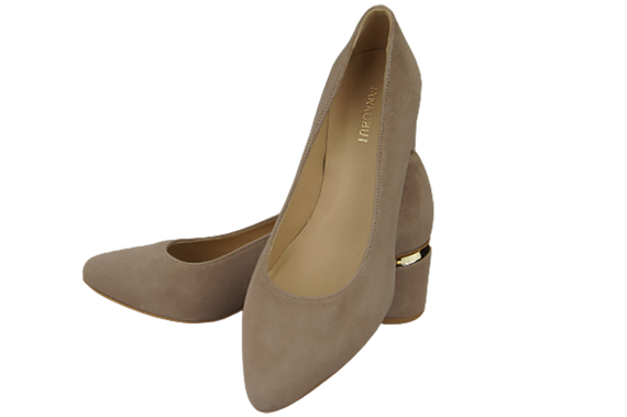 Damenschuhe Cappuccino-Pumps Natürliches Wildleder 143 Von ElitaBut