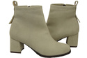 Damen Stiefeletten Beige aus Veloursleder, stabiler Blockabsatz, Reißverschluss 224 ElitaBut