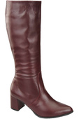 Klassische Damenstiefel, Naturleder, Burgund 175 ElitaBut