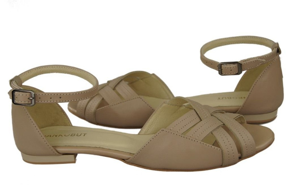 Schuhe Damen Sandalen Cappuccino Grain Naturleder 128 ElitaBut