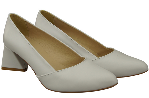 Damen Pumps Weiß Echtleder Spitz Zehen Absatz ElitaBut 221