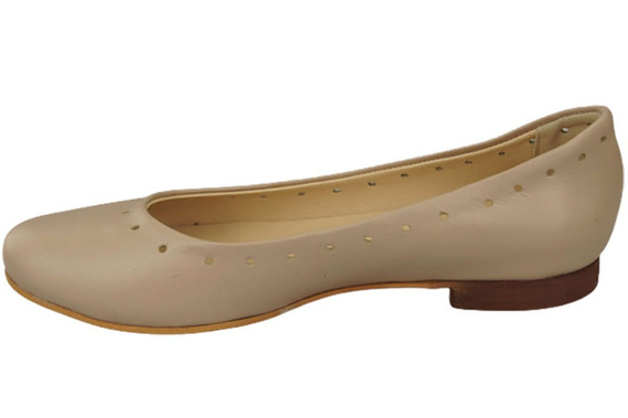 Damenschuhe Bequeme Ballerinas Naturleder Cappuccino Lico 162 ElitaBut