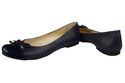 Damen-Ballerinas, Naturleder, Marineblau 895 ElitaBut