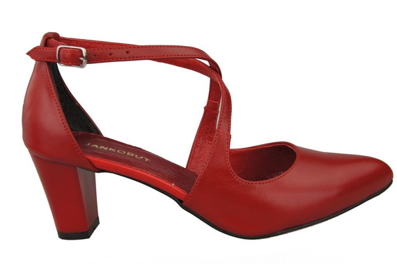 Damenschuhe Sandalen Niedriger Absatz Rotes Naturleder 102 ElitaBut