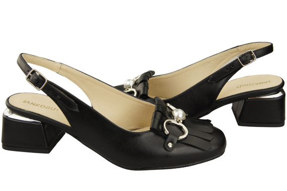 Damenschuhe Schwarze Sandalen mit Fransen verziert Naturleder 208 ElitaBut