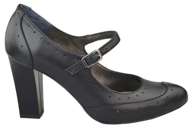 Damenschuhe Pumps, Naturleder, Schwarz 958 ElitaBut