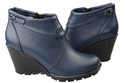 Damenschuhe Keilstiefel, Naturleder, Marineblau 739 ElitaBut
