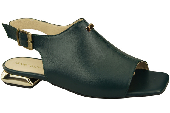 Bequeme Frauenschuhe Sandalen Malachit Flacher Goldabsatz Naturleder 207 ElitaBut