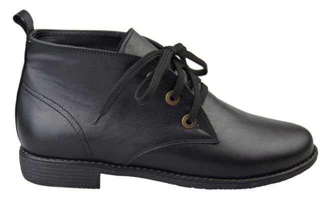 Warme Damenstiefel, Naturleder, Schwarz 979 von Elitabut