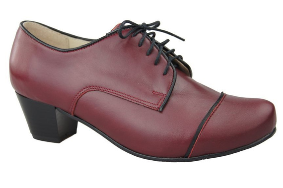 Schuhe Damenschuhe, Schnürschuhe, Naturleder, Burgund 956 ElitaBut