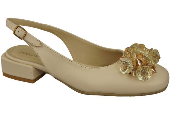 Damen Schuhe Beige Sandalen mit Kristallen Naturleder 215 ElitaBut
