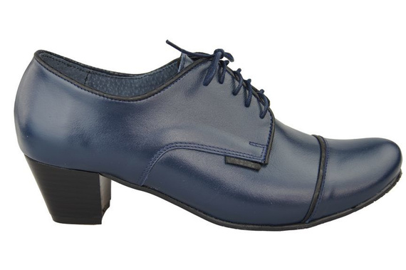 Schuhe Damenschuhe, Schnürschuhe, Naturleder, Marineblau 956 ElitaBut