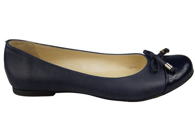 Damen-Ballerinas, Naturleder, Marineblau 895 ElitaBut