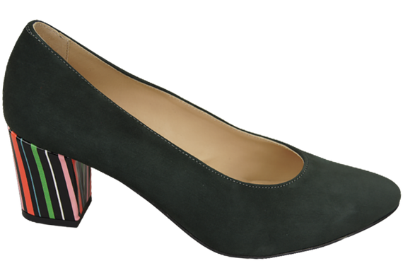 Damenschuhe Graphit-Pumps, natürliches Wildleder, dekorativer Absatz 158 von ElitaBut