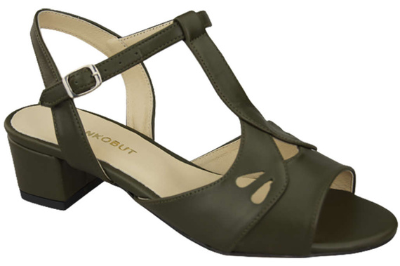 Damenschuhe Olivgrüne Sandalen, Naturleder 169 ElitaBut
