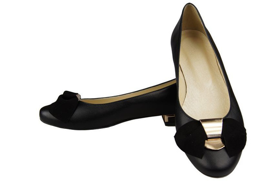 Damen Ballerinas, Naturleder, Schwarz 894 ElitaBut