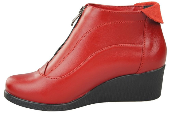 Damenstiefel Frühling/Herbst, Naturleder, Rot, 133 L, ElitaBut