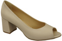 Damenschuhe PEEP TOE Pumps Beige Naturleder mit beschichtetem Absatz 192 ElitaBut