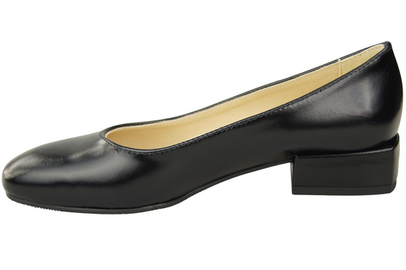 Bequeme Frauen Schuhe Schwarz glänzend Flats Natural Leder 204 ElitaBut