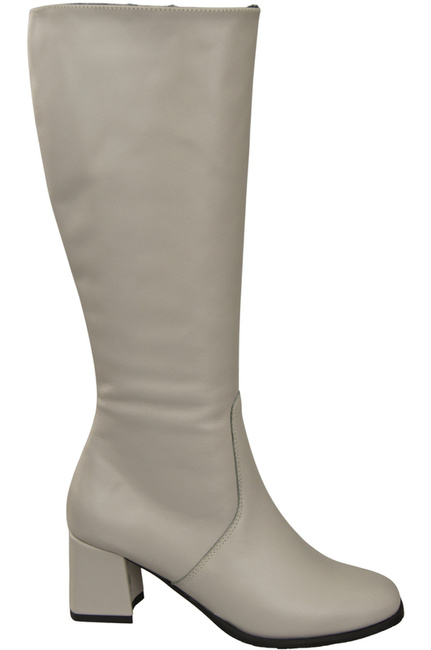 Bequeme Damen Helle Esche Niedrig Absatz Stiefel Naturleder 212 ElitaBut