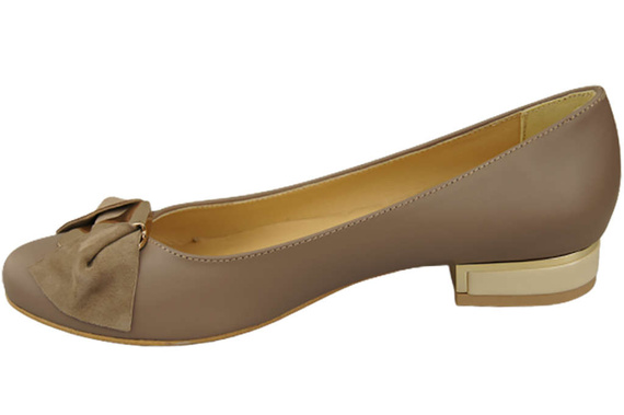 Damen Ballerinas Naturleder Cappuccino Dunkel 894 ElitaBut